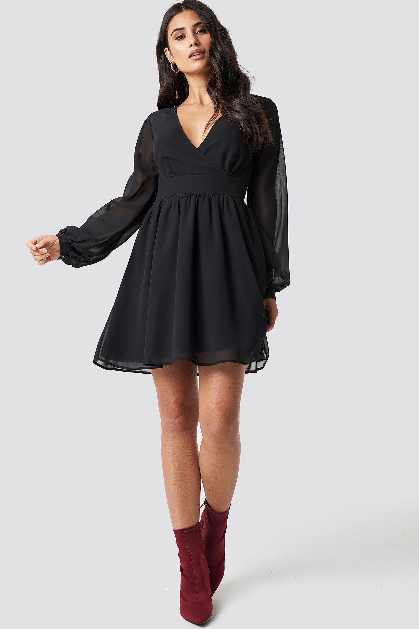 Front Overlap Mini Dress NA-KDLOUNGE.DE