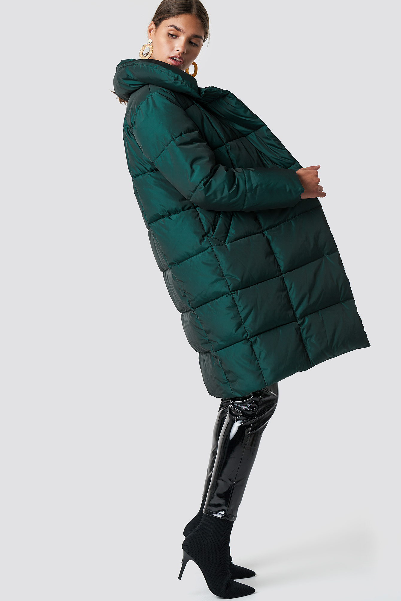 Shawl Collar Shiny Padded Jacket NA-KDLOUNGE.DE