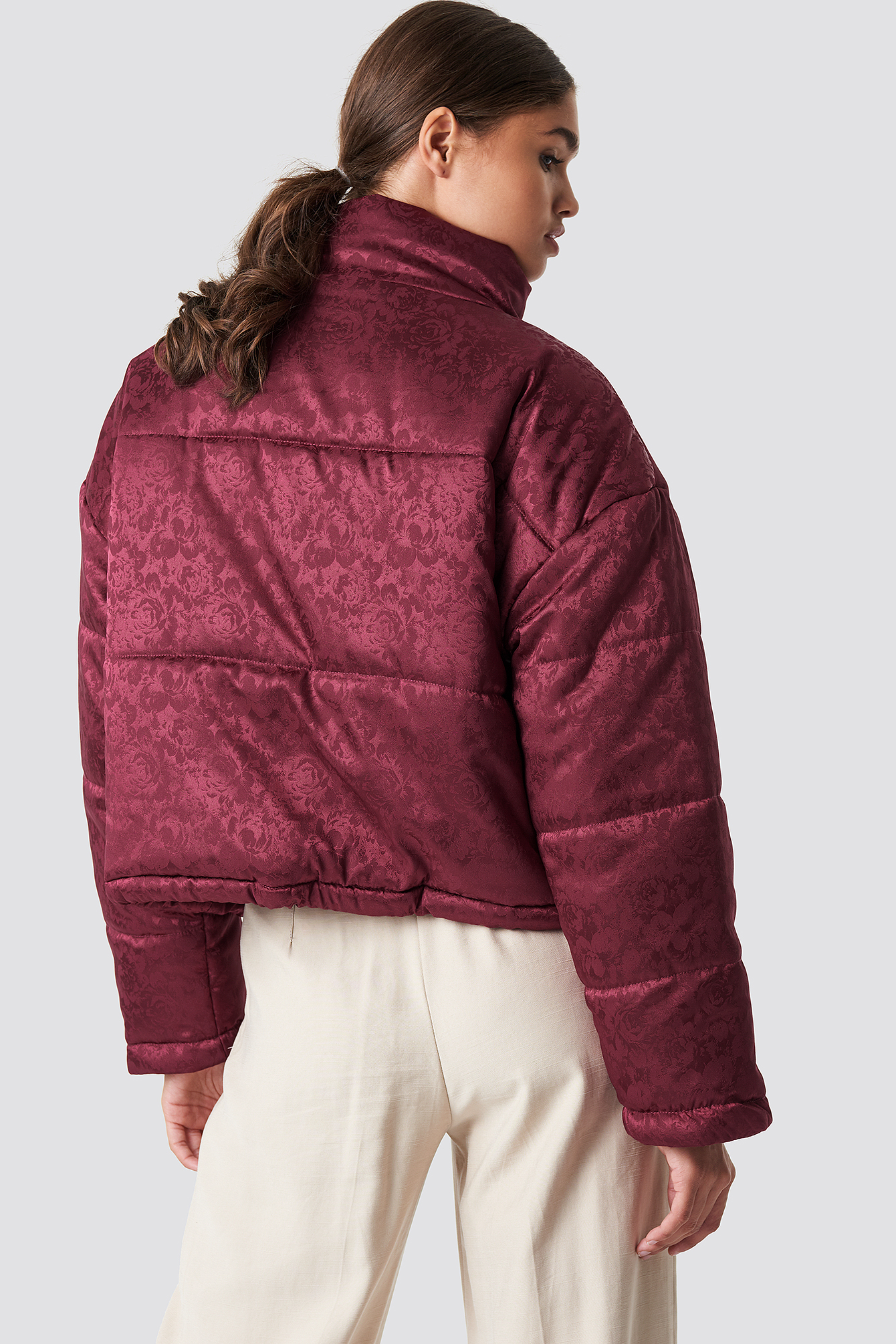 Shiny Jacquard Puff Jacket NA-KDLOUNGE.DE