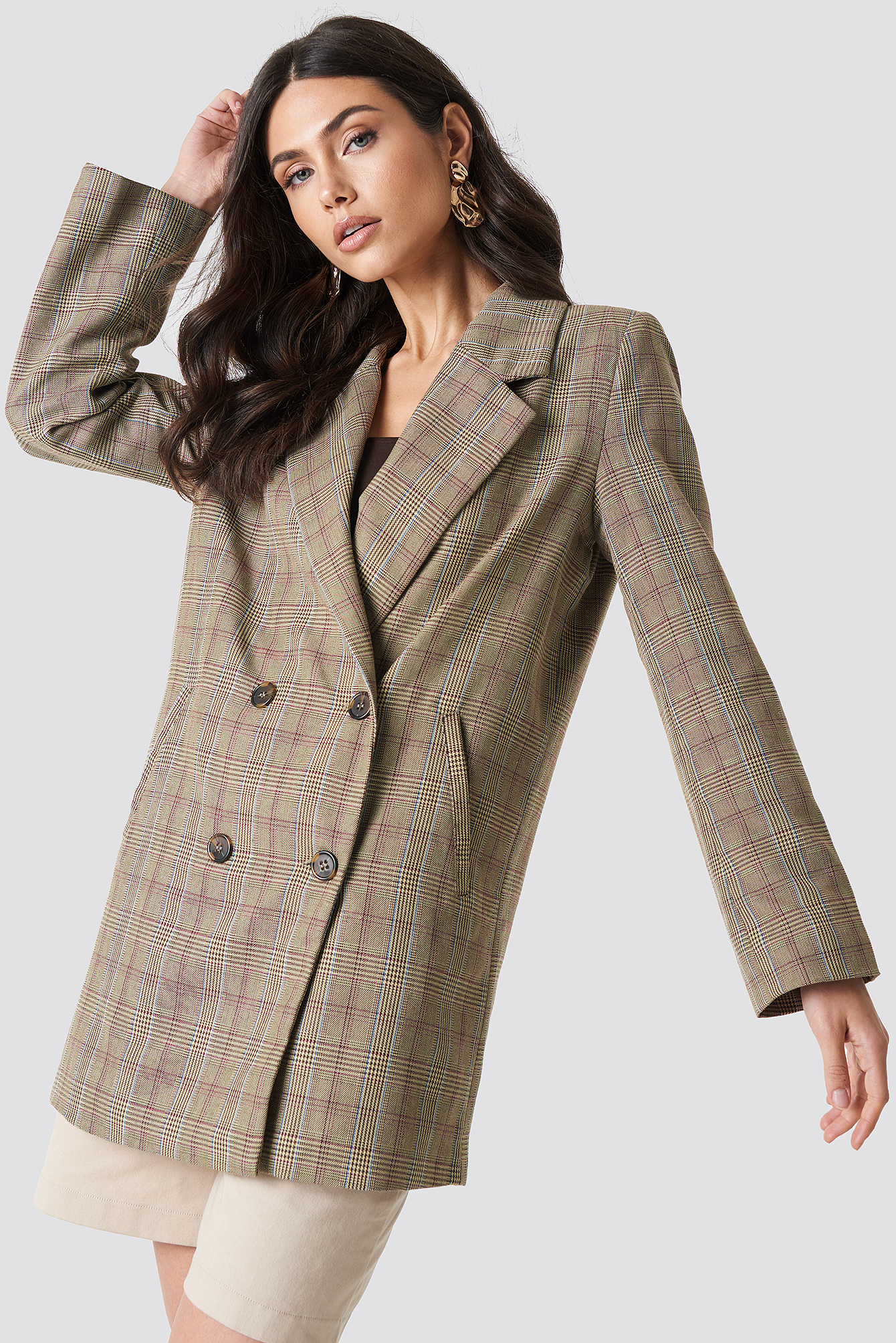 Double Breasted Plaid Jacket NA-KDLOUNGE.DE