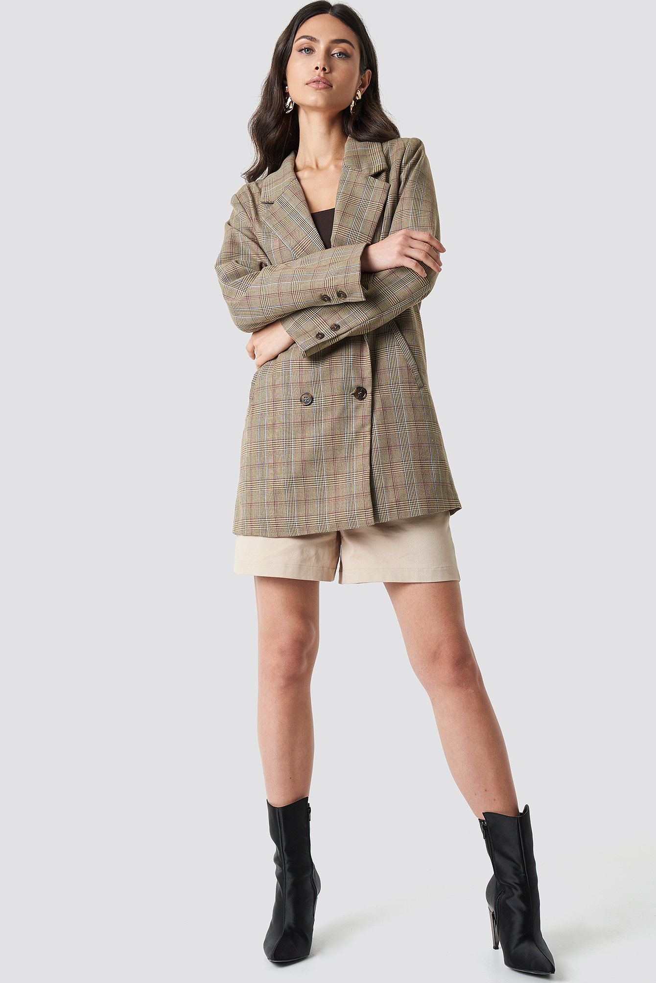 Double Breasted Plaid Jacket NA-KDLOUNGE.DE