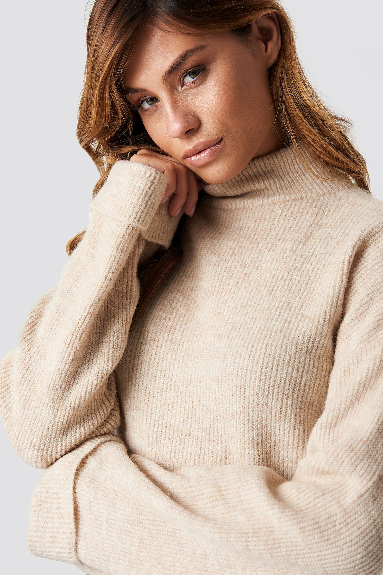 Alpaca Wool Blend High Neck Sweater NA-KDLOUNGE.DE