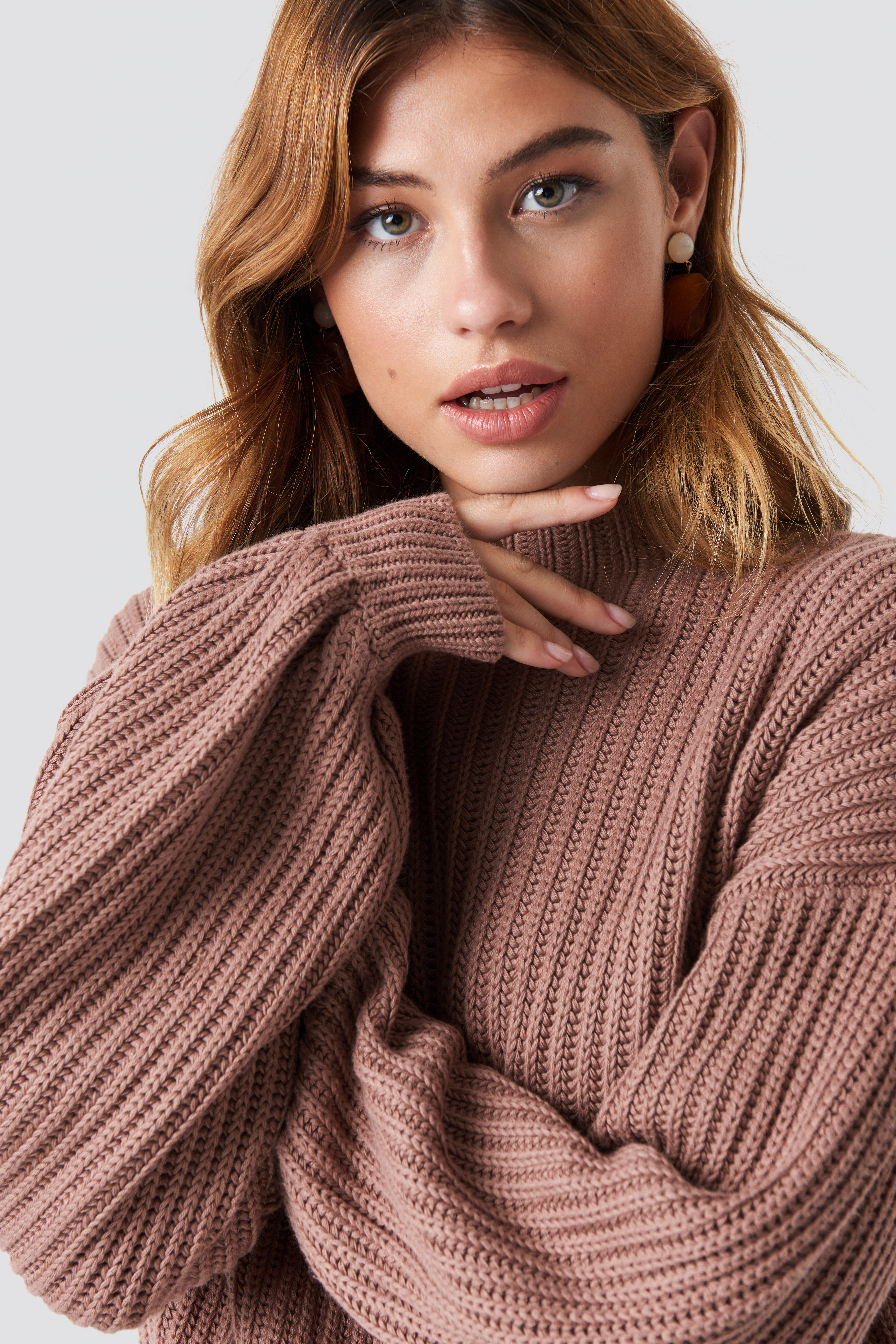 Balloon Sleeve Knitted Sweater NA-KDLOUNGE.DE