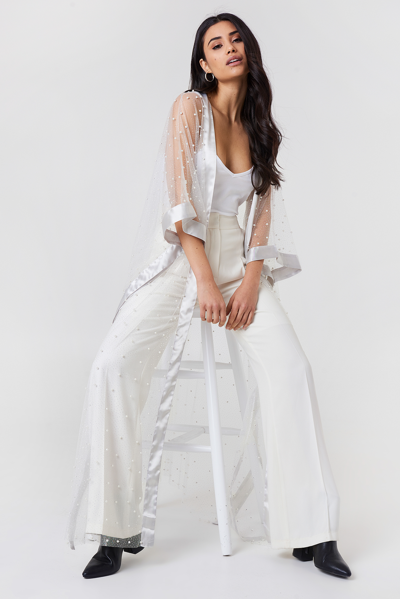 Beaded Glitter Kimono NA-KDLOUNGE.DE