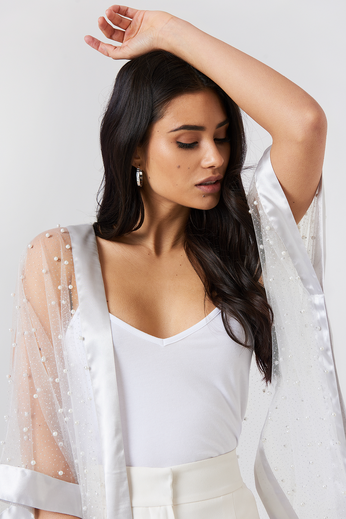 Beaded Glitter Kimono NA-KDLOUNGE.DE