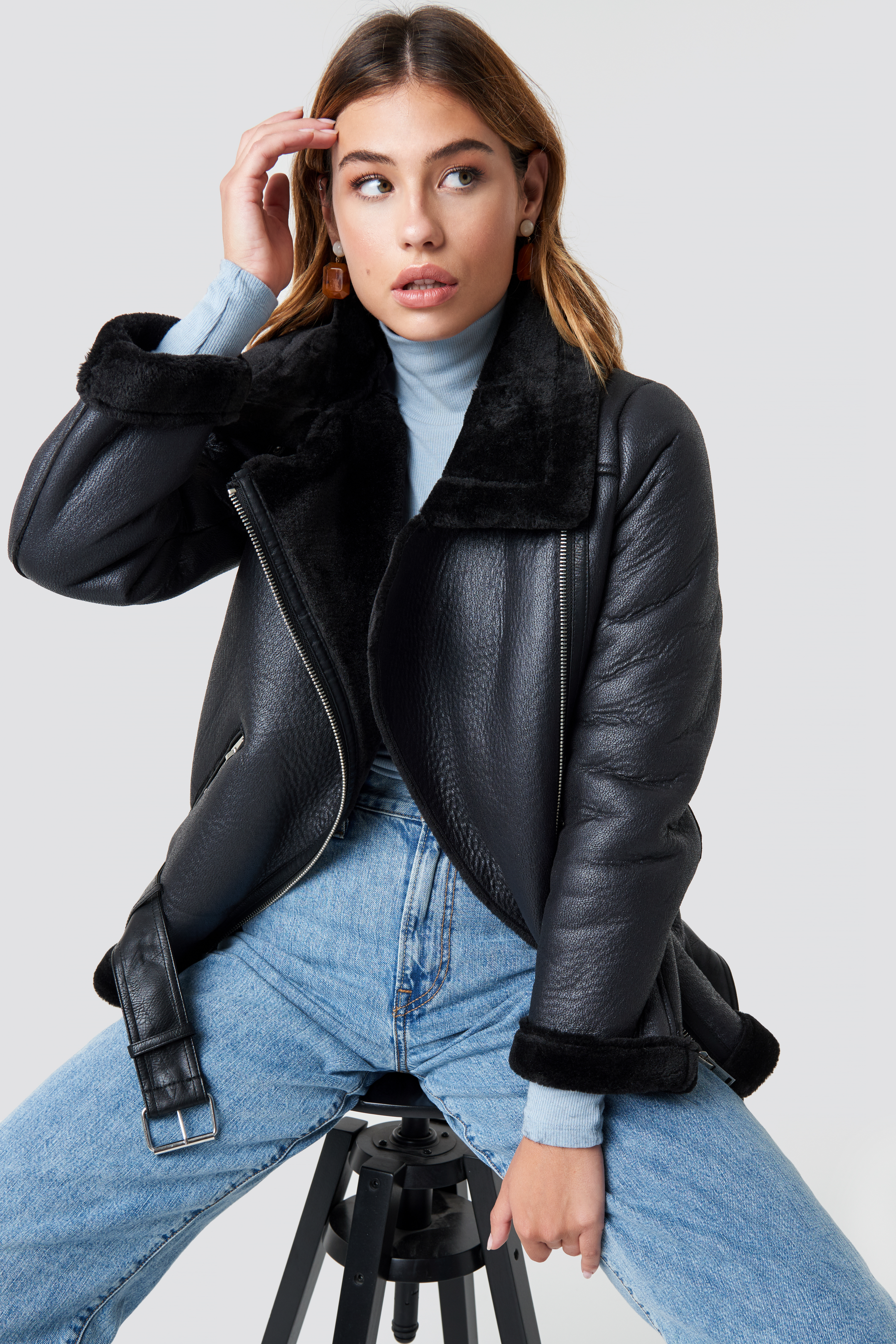 Belted Aviator Jacket NA-KDLOUNGE.DE