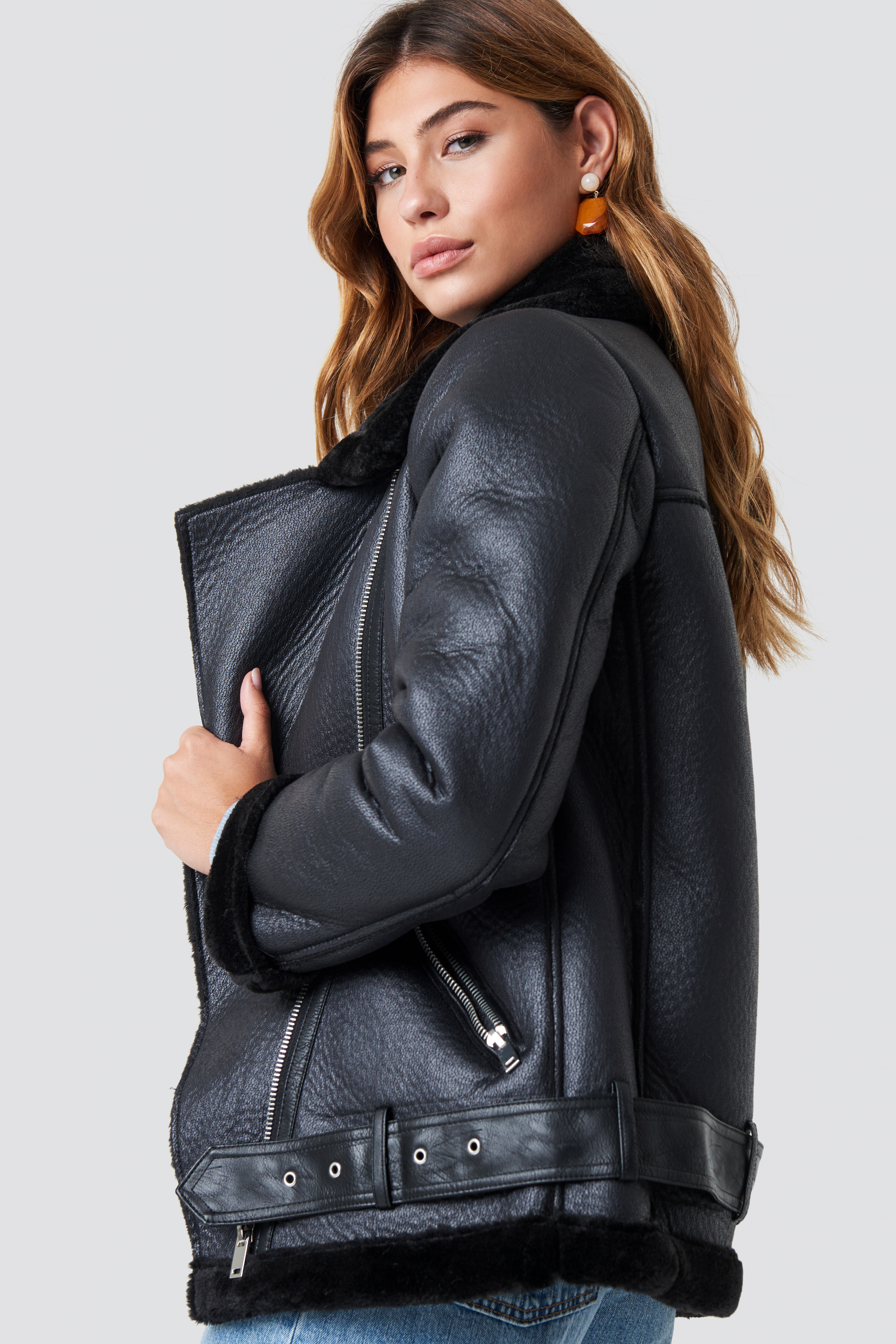 Belted Aviator Jacket NA-KDLOUNGE.DE