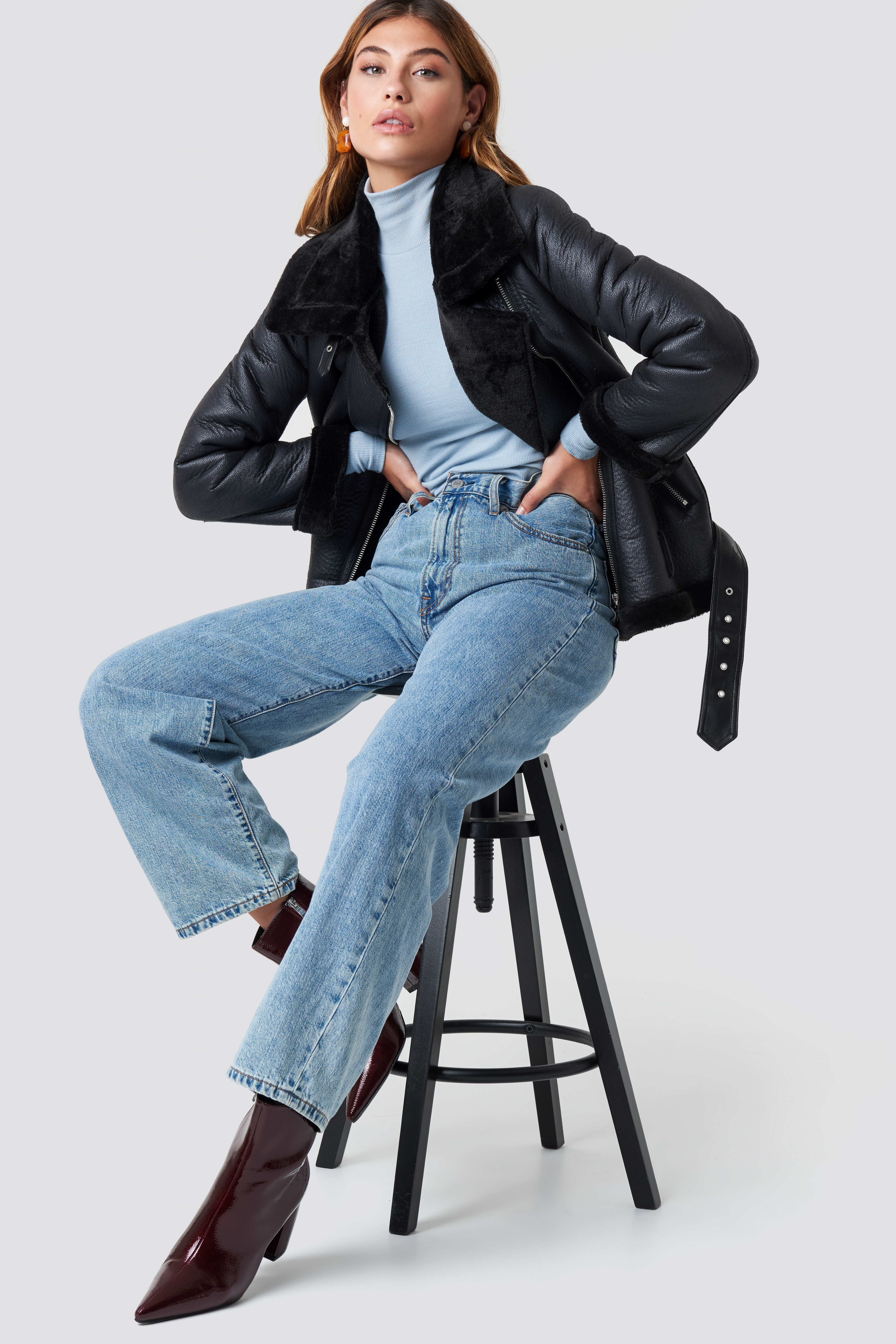 Belted Aviator Jacket NA-KDLOUNGE.DE