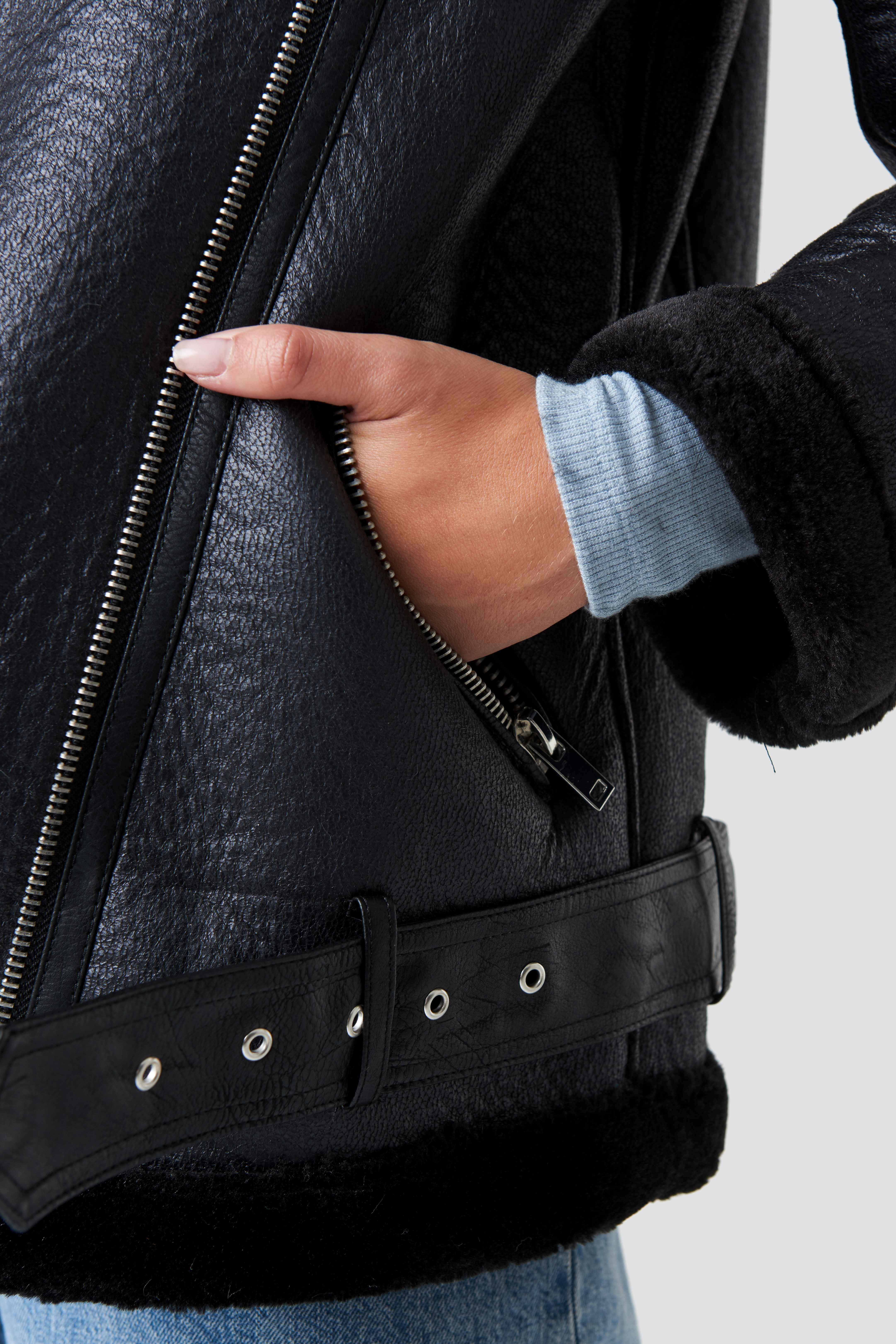 Belted Aviator Jacket NA-KDLOUNGE.DE