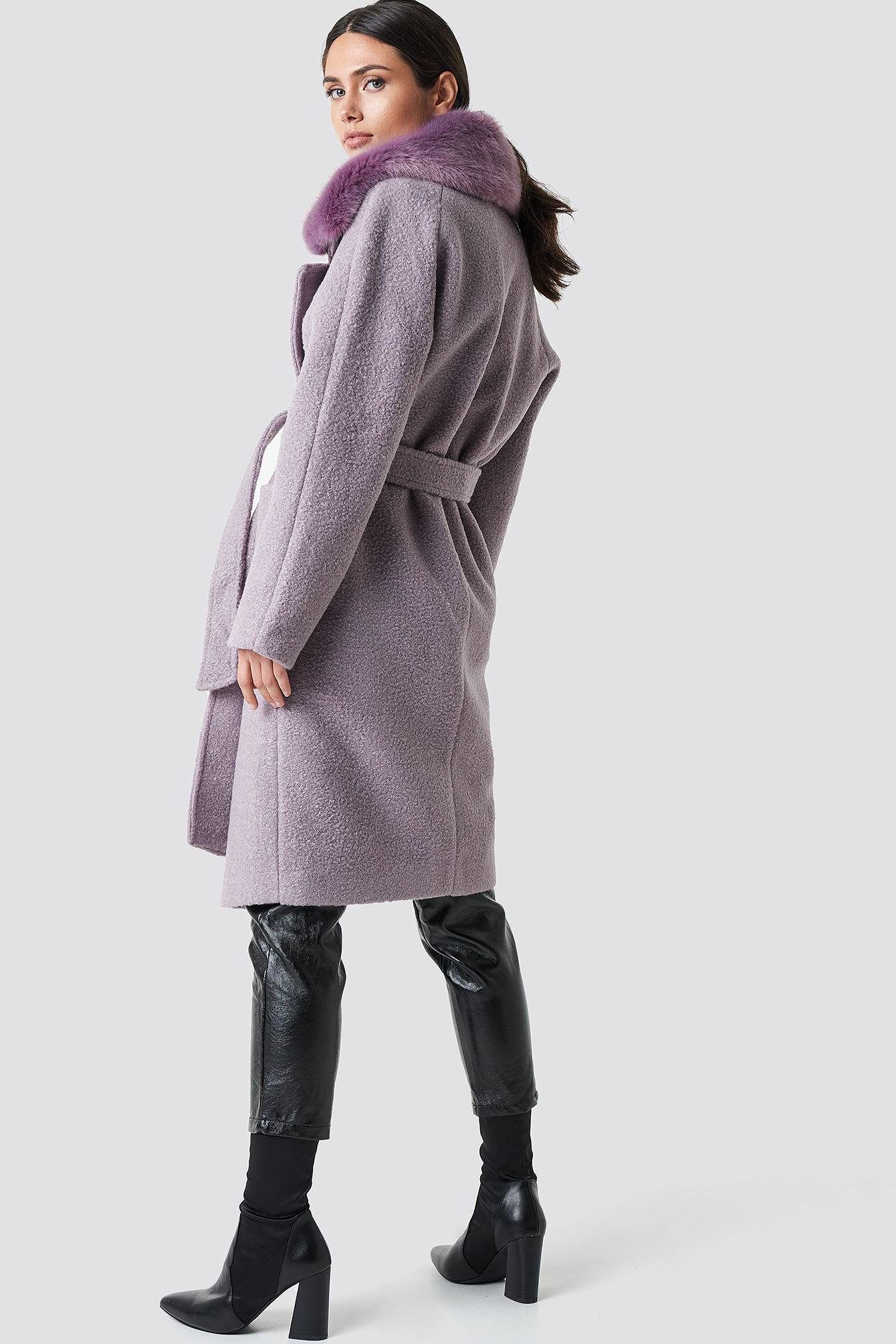 Big Faux Fur Collar Coat NA-KDLOUNGE.DE