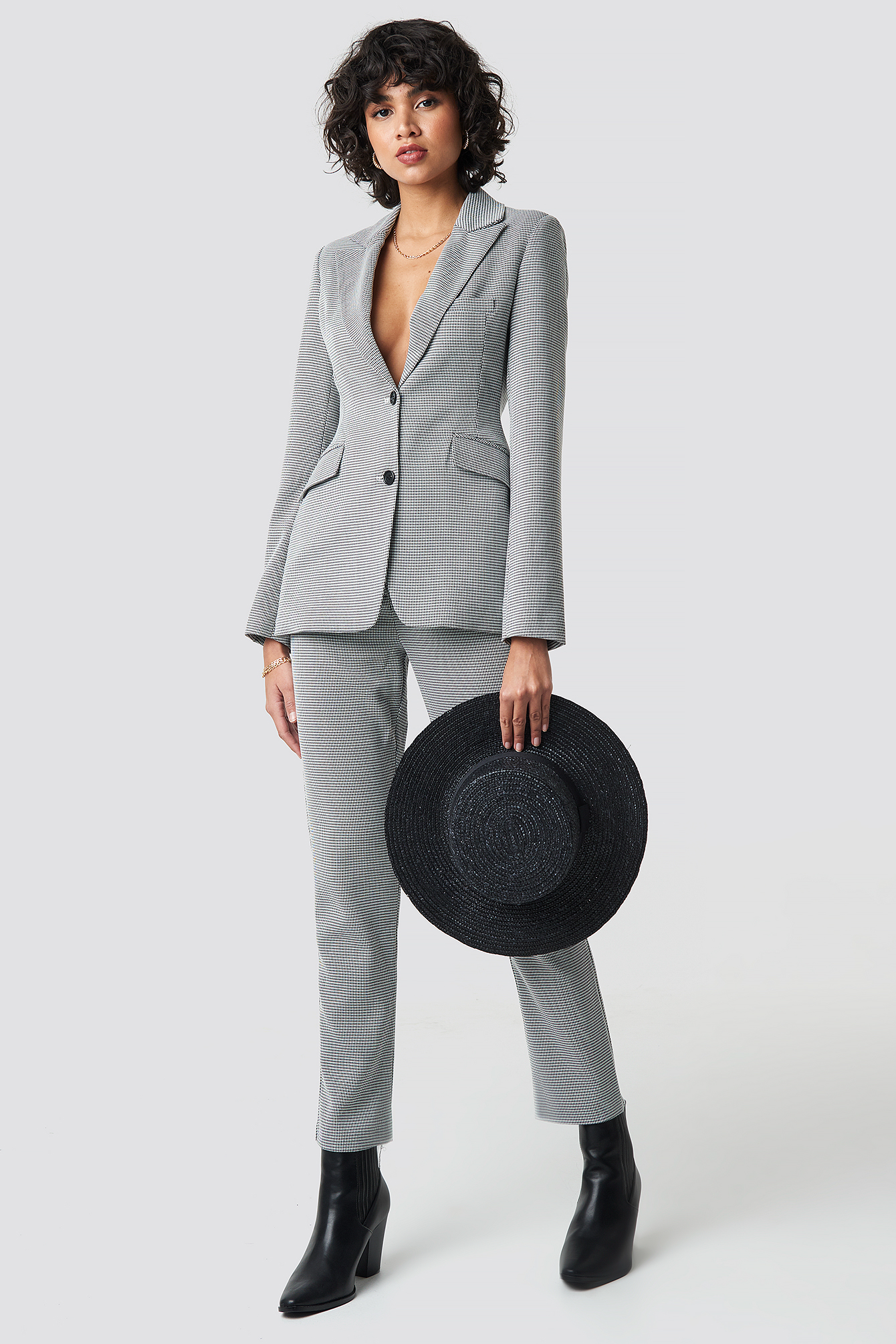 Dogtooth Fitted Blazer NA-KDLOUNGE.DE