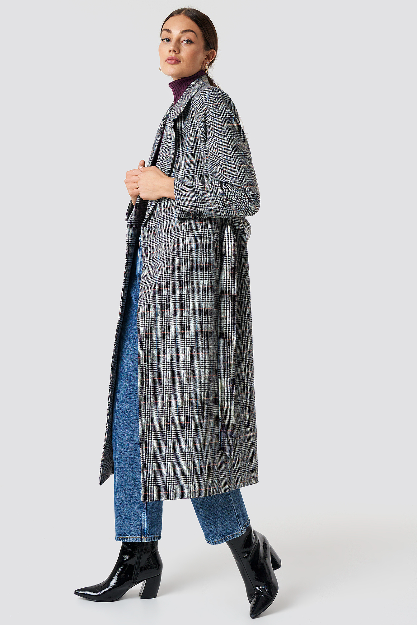 Double Breasted Plaid Coat NA-KDLOUNGE.DE