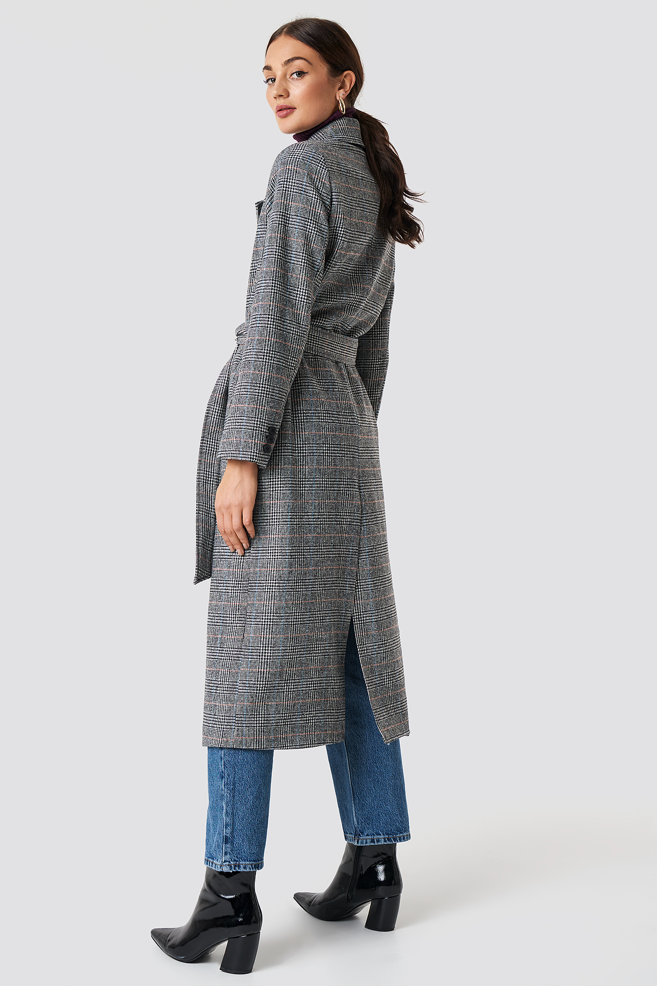 Double Breasted Plaid Coat NA-KDLOUNGE.DE