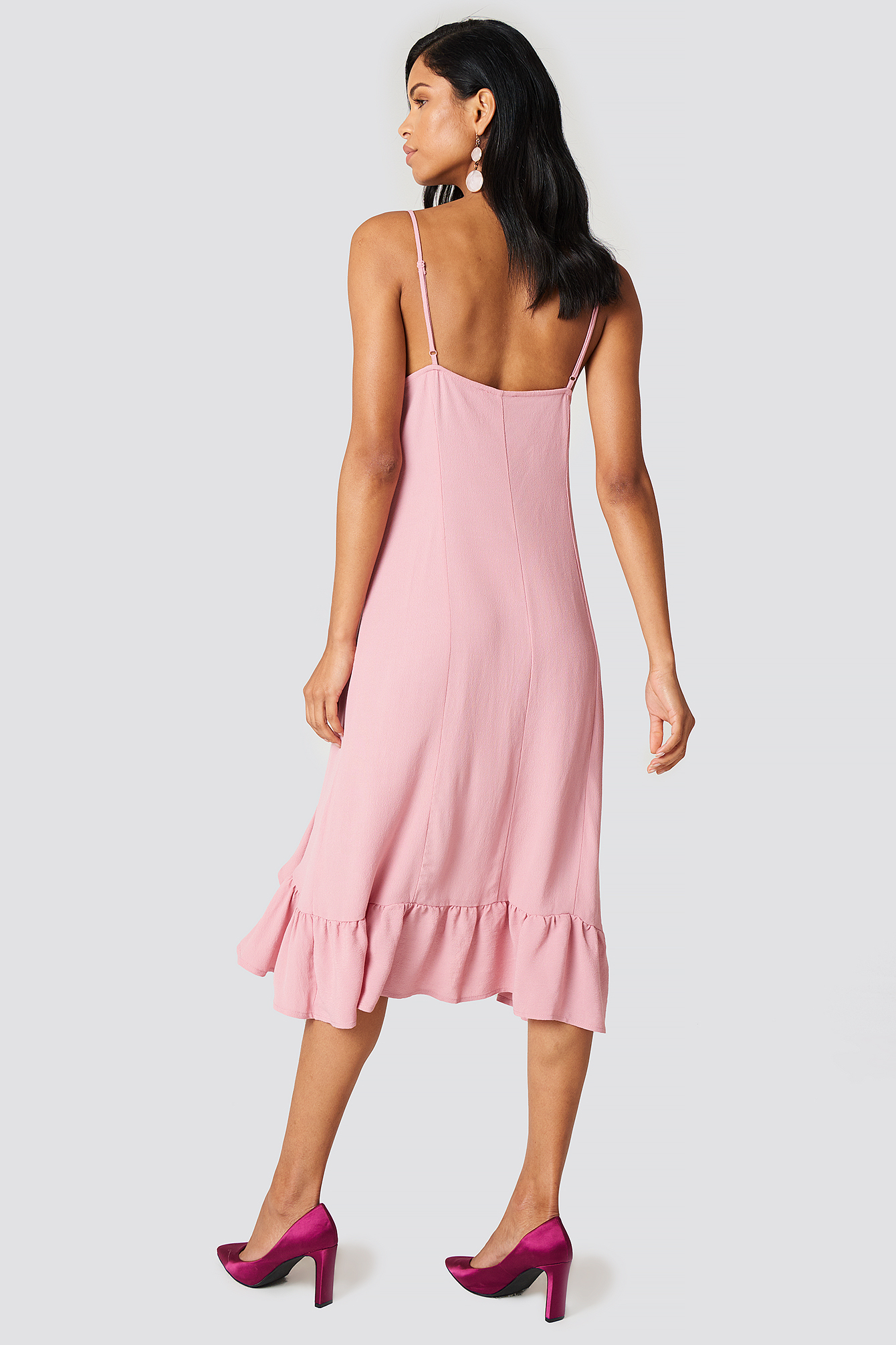 Front Gathering Midi Dress NA-KDLOUNGE.DE