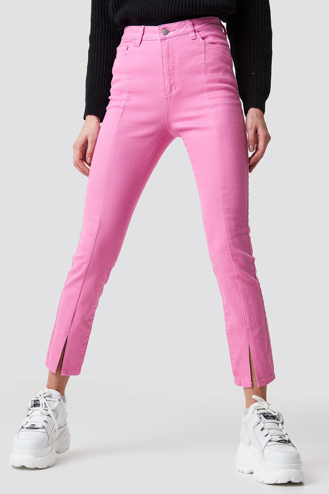 Highwaist Skinny Front Slit Jeans NA-KDLOUNGE.DE