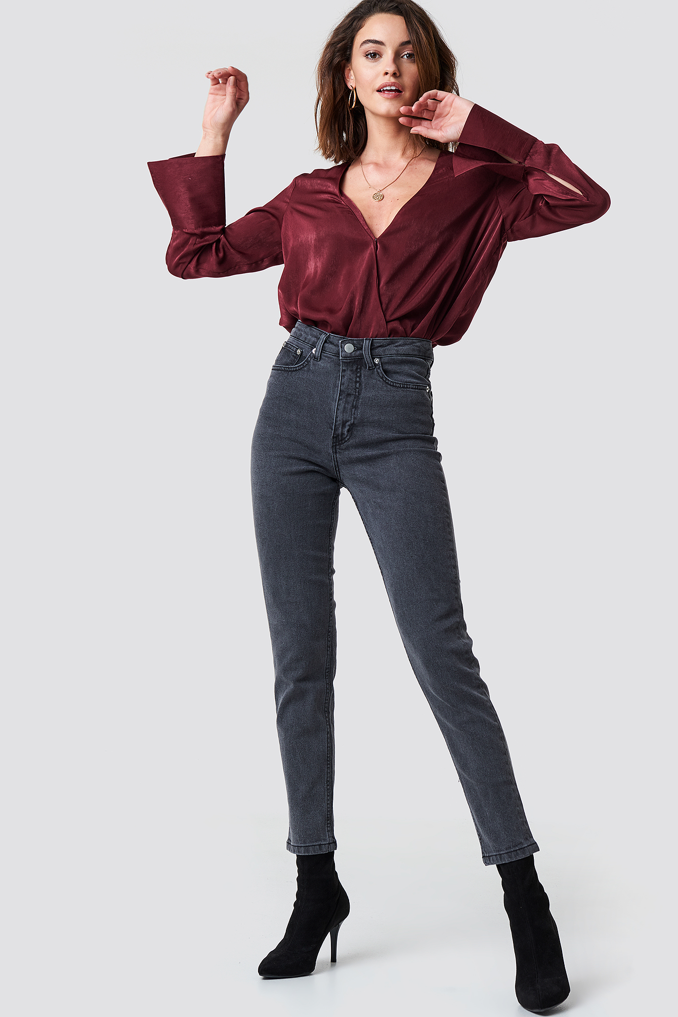 High Rise Slim Fit Jeans NA-KDLOUNGE.DE