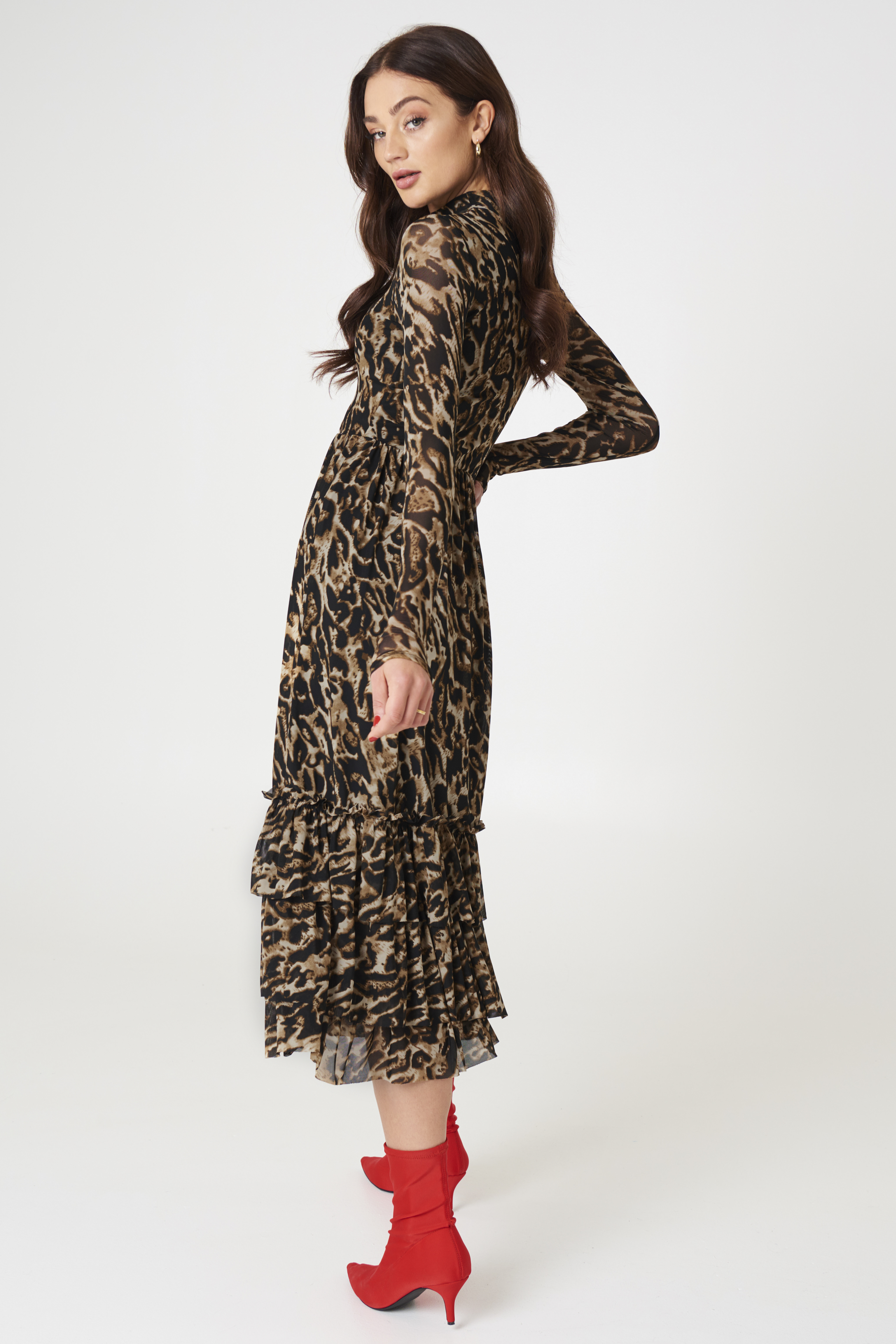 Leo Mesh Frill Dress NA-KDLOUNGE.DE