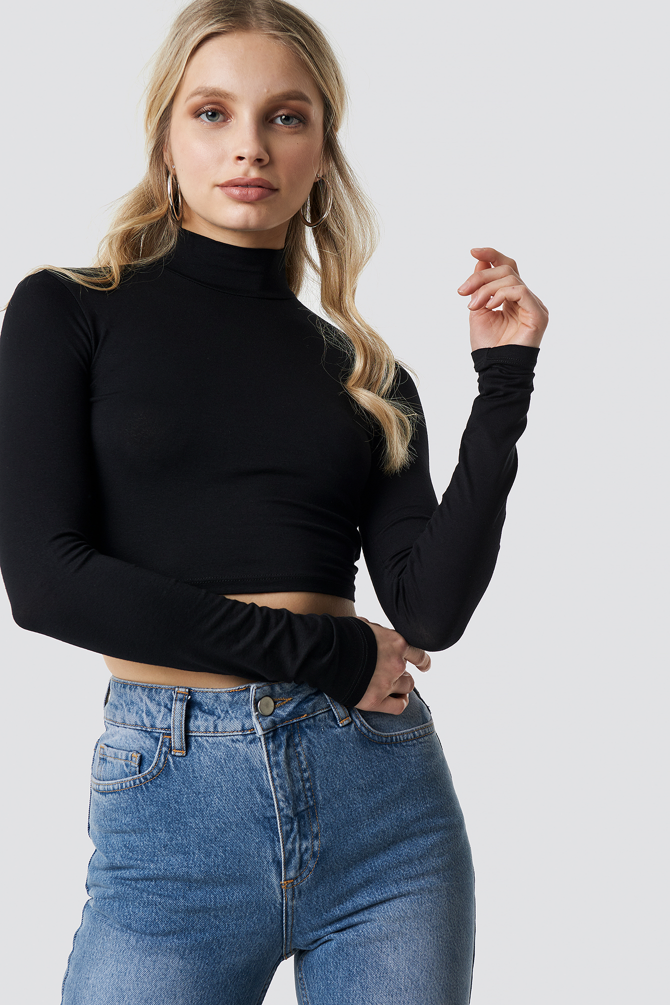 Open Back Polo Neck Top NA-KDLOUNGE.DE