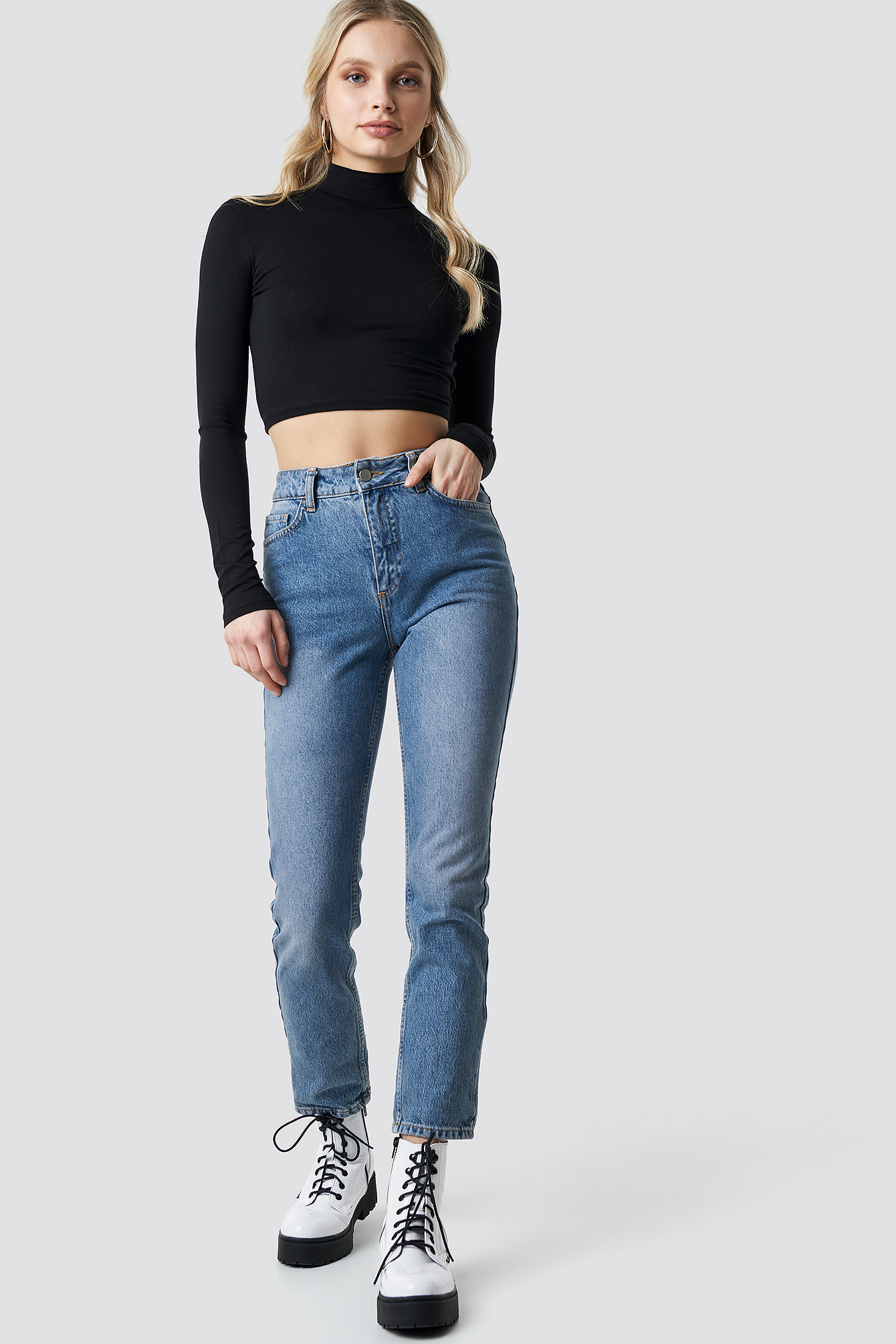 Open Back Polo Neck Top NA-KDLOUNGE.DE