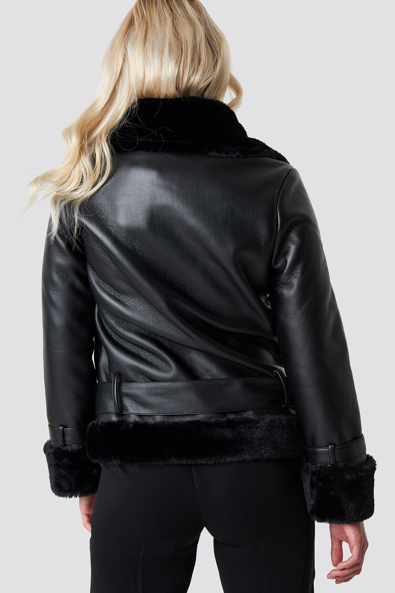 Oversized Padded Biker Jacket NA-KDLOUNGE.DE