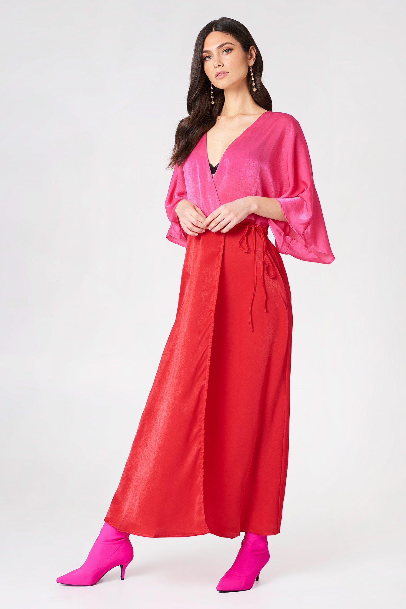 Satin Coat Dress NA-KDLOUNGE.DE