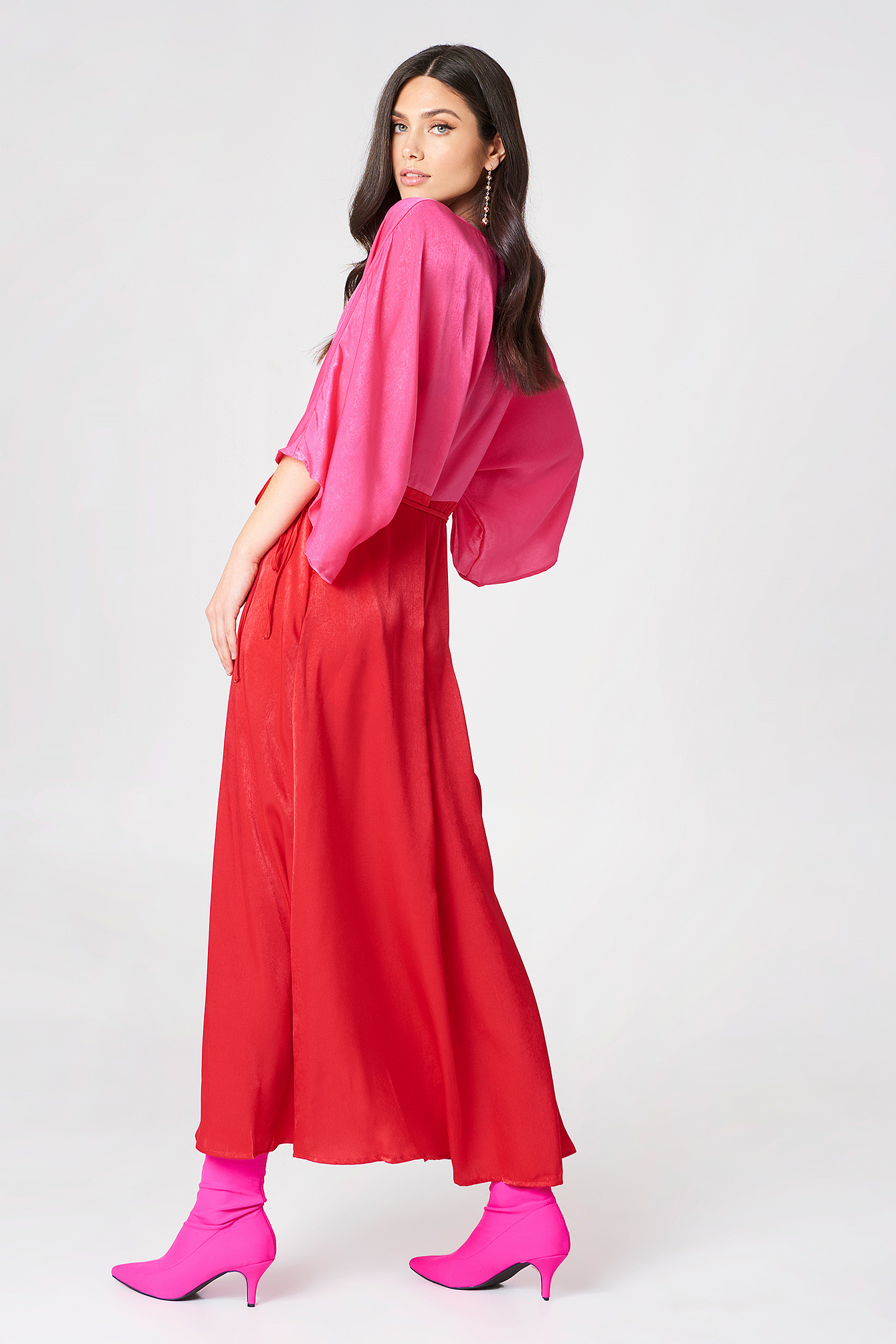 Satin Coat Dress NA-KDLOUNGE.DE