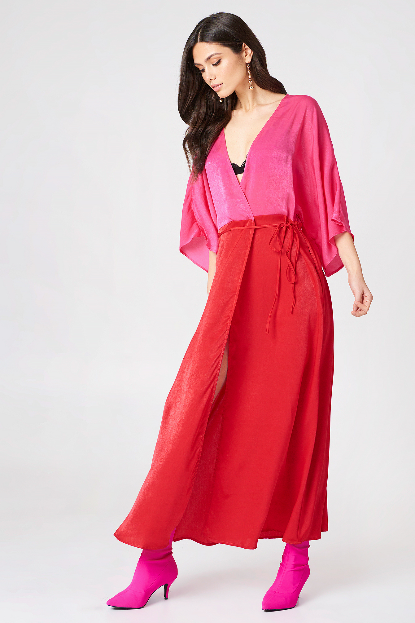 Satin Coat Dress NA-KDLOUNGE.DE
