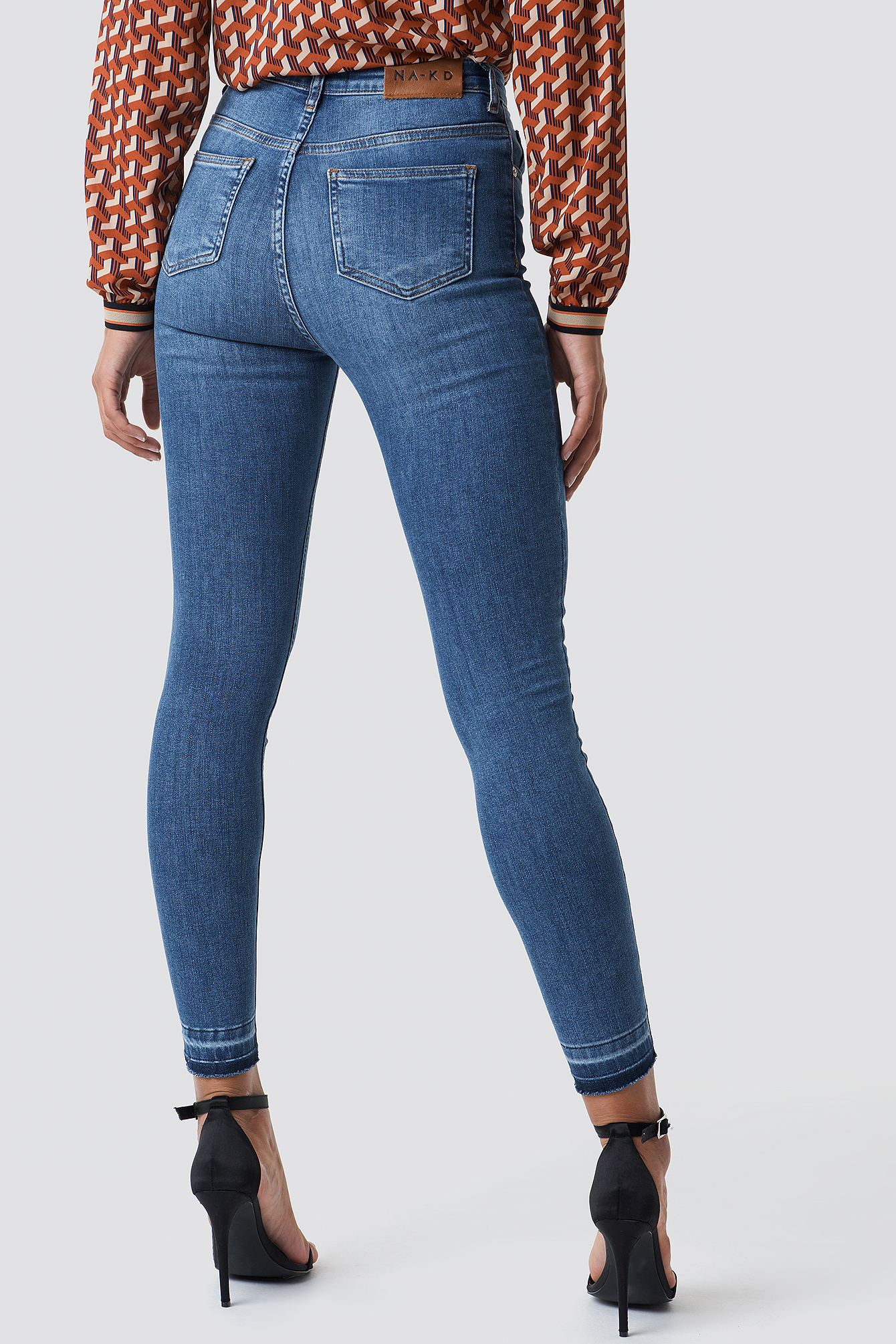 Skinny High Waist Open Hem Jeans NA-KDLOUNGE.DE