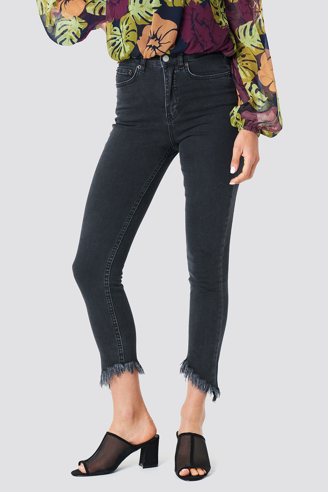 Slanting Hem Jeans NA-KDLOUNGE.DE