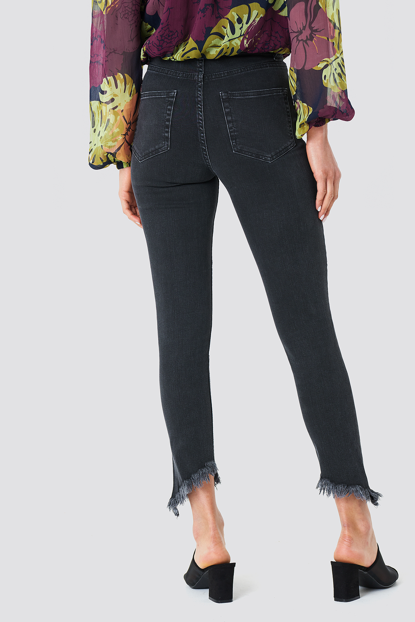 Slanting Hem Jeans NA-KDLOUNGE.DE