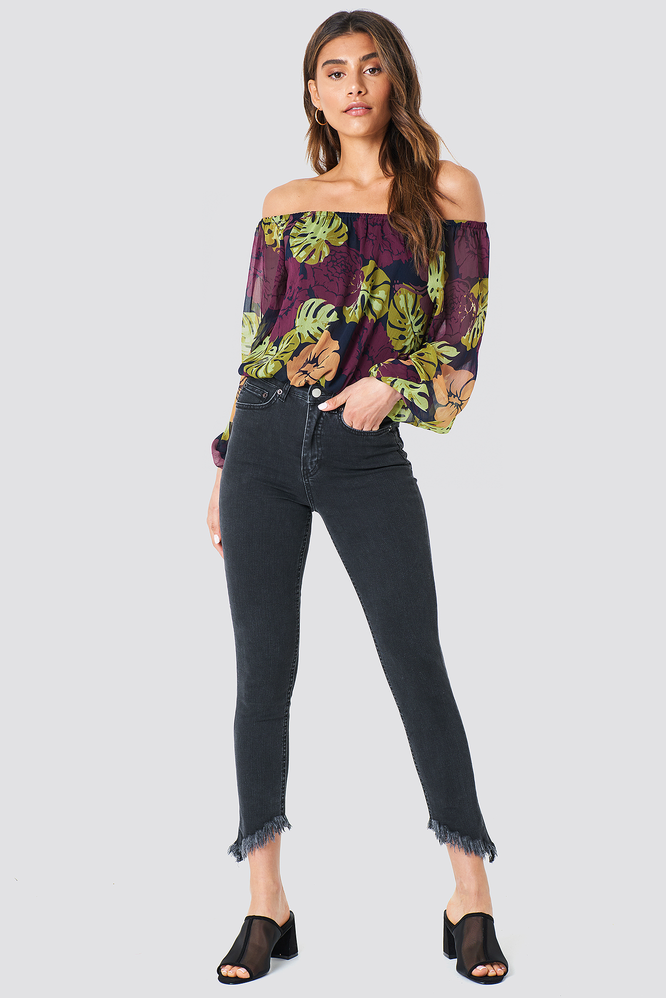 Slanting Hem Jeans NA-KDLOUNGE.DE