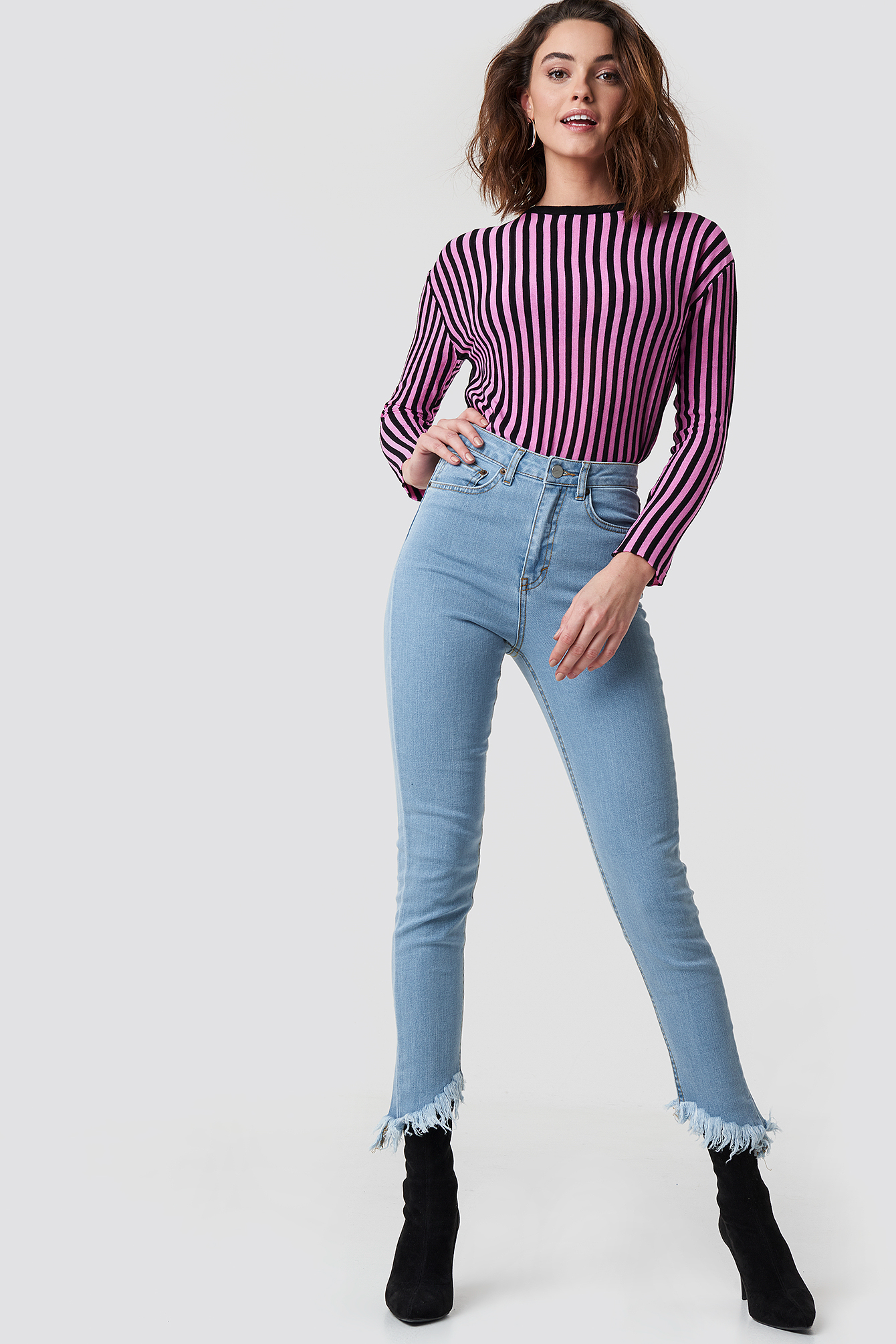 Slanting Hem Jeans NA-KDLOUNGE.DE