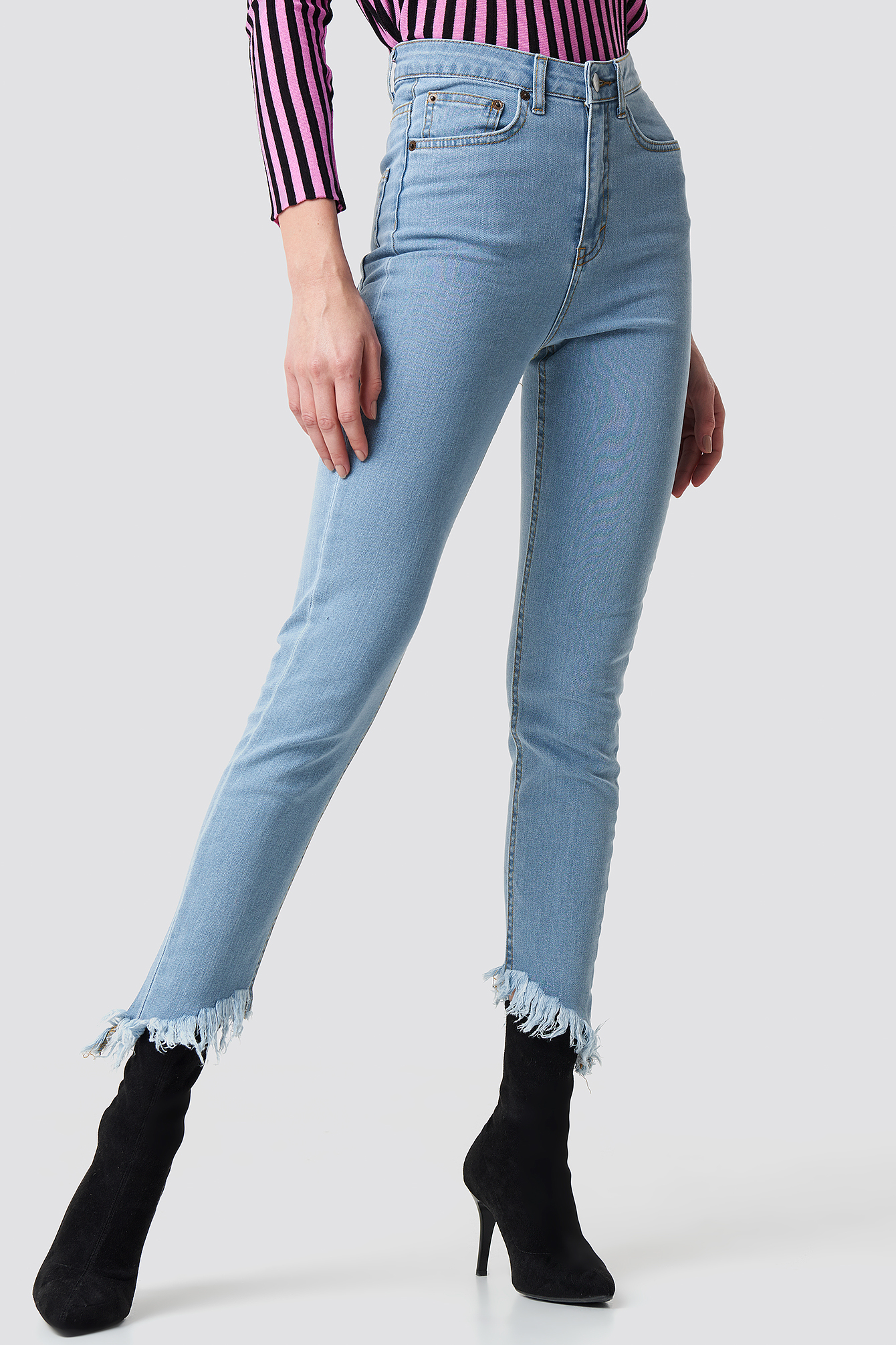 Slanting Hem Jeans NA-KDLOUNGE.DE