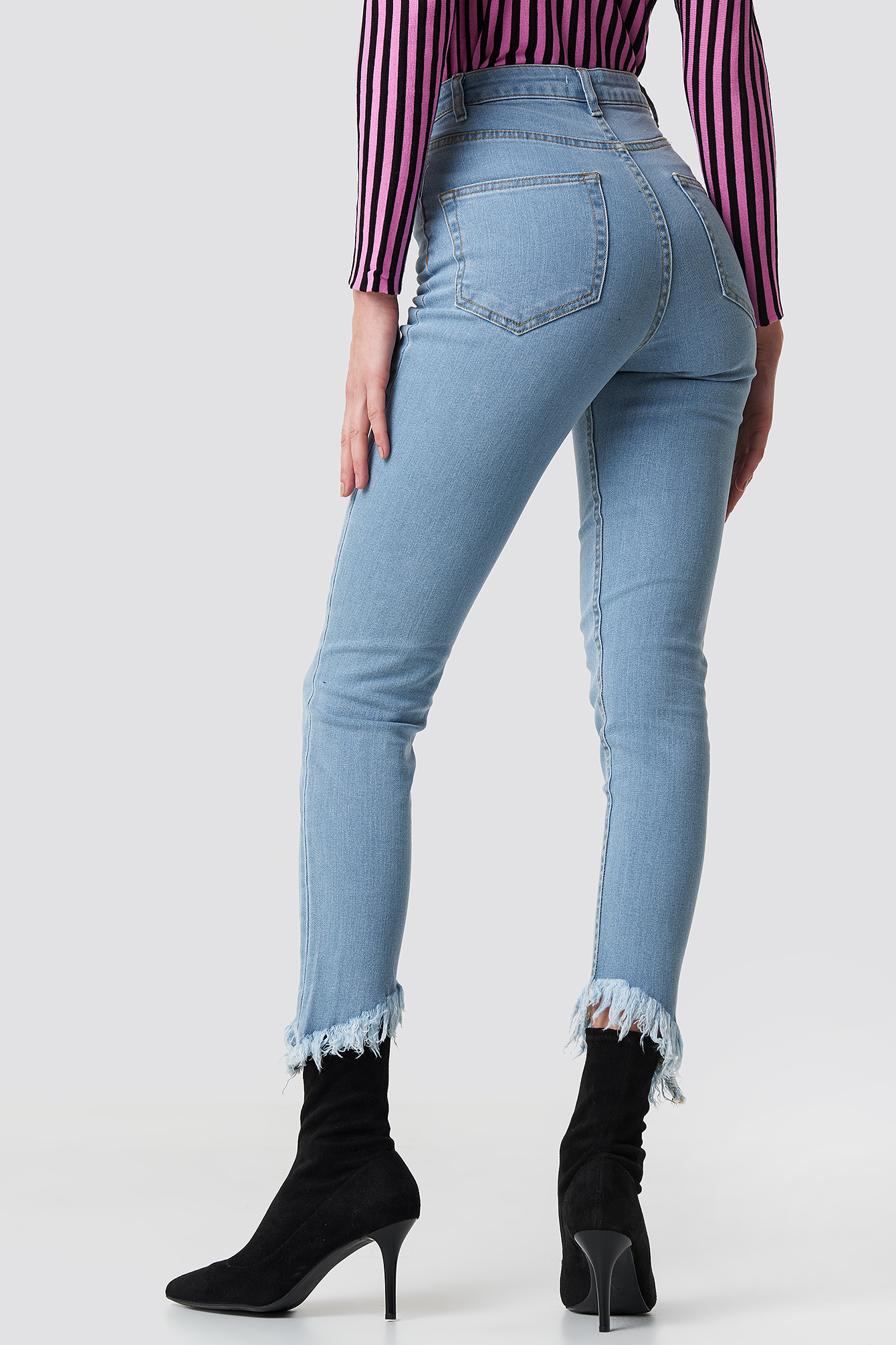 Slanting Hem Jeans NA-KDLOUNGE.DE
