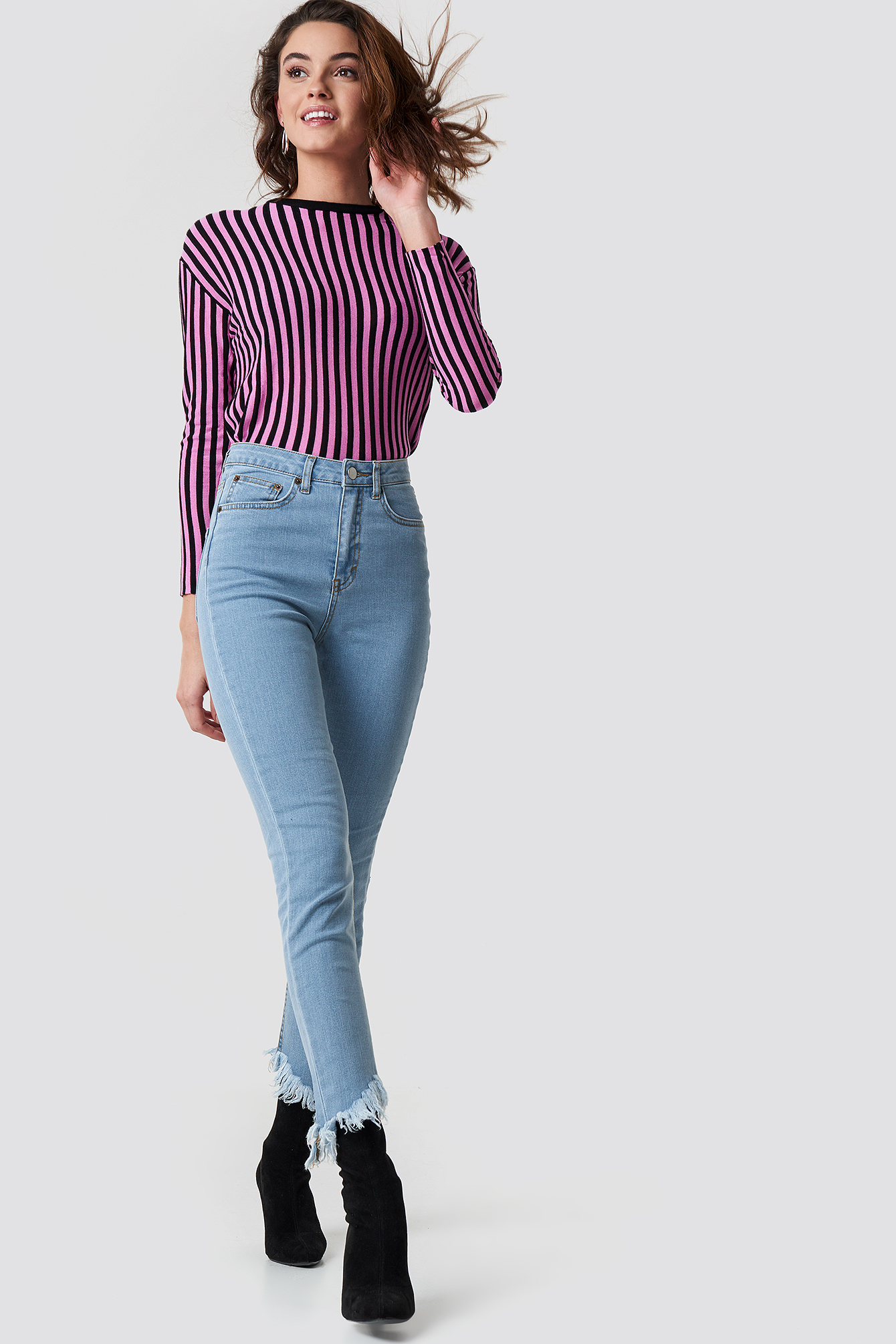 Slanting Hem Jeans NA-KDLOUNGE.DE