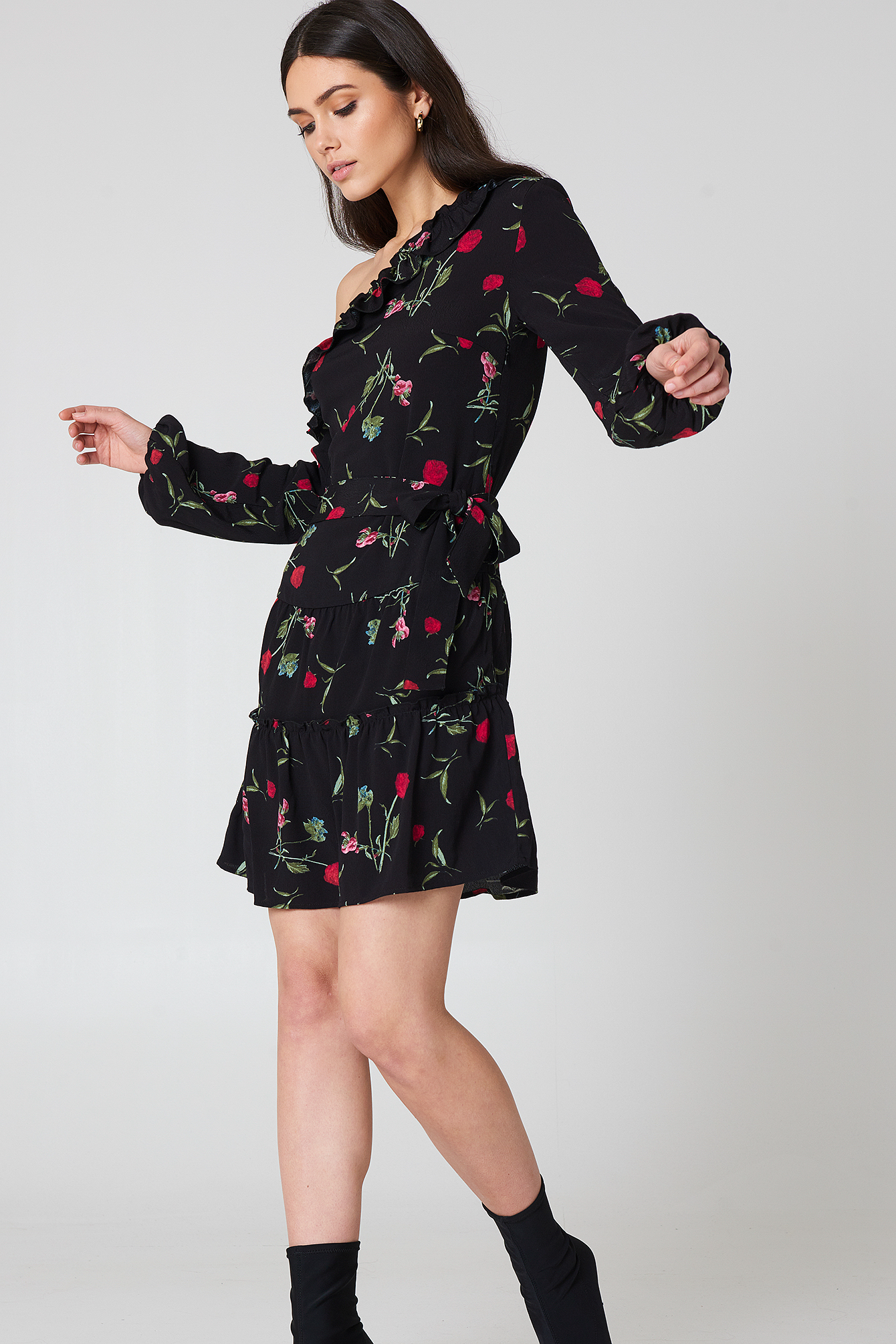 Slip Shoulder Balloon Sleeve Dress NA-KDLOUNGE.DE