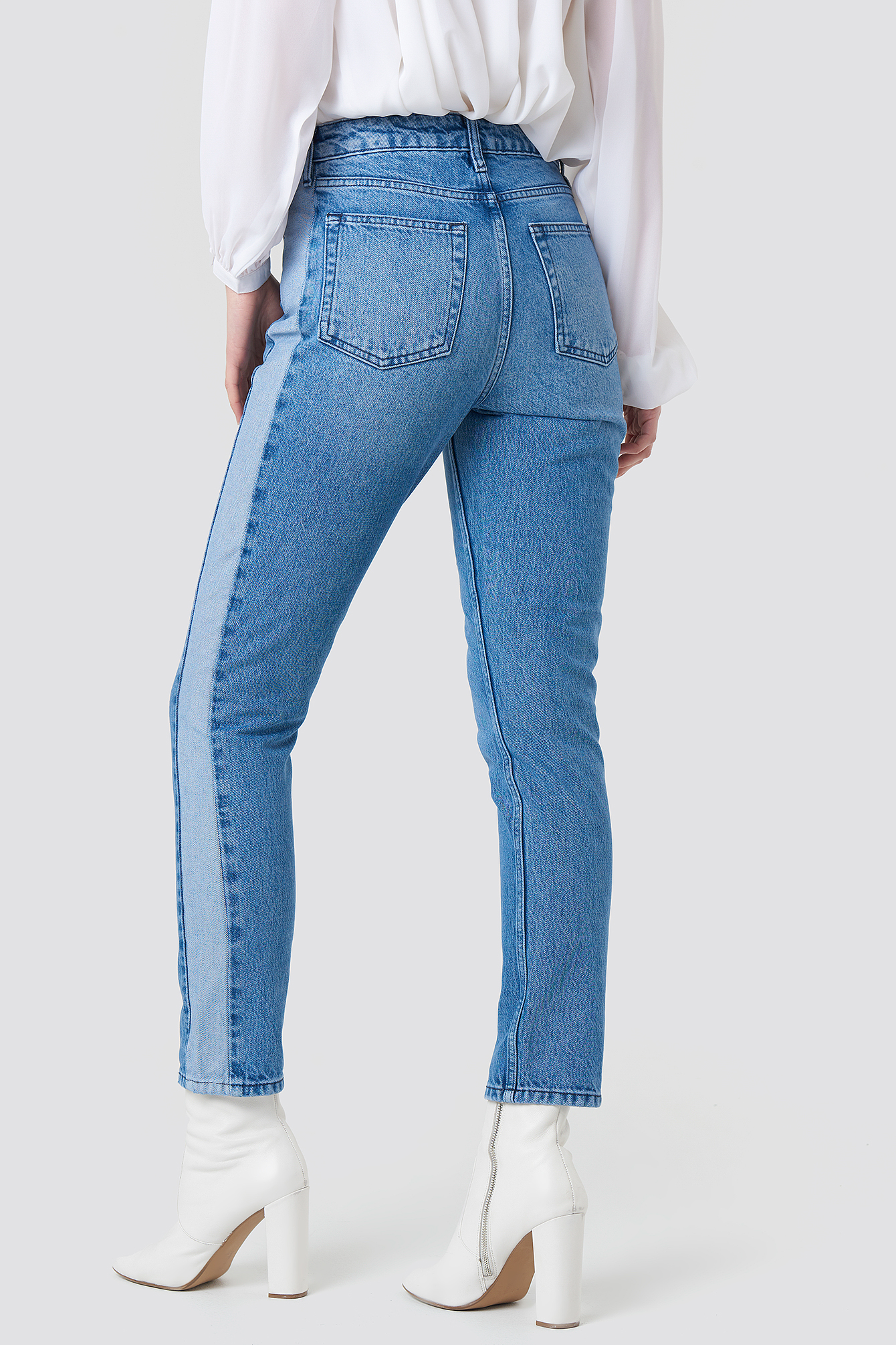 Two Tone Side Panel Jeans NA-KDLOUNGE.DE