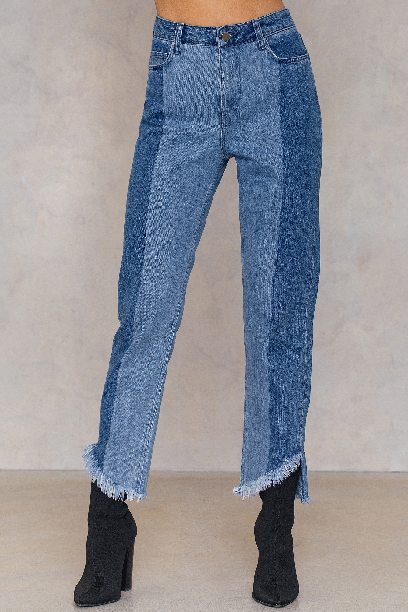 Asymmetric Hem Jeans NA-KDLOUNGE.DE