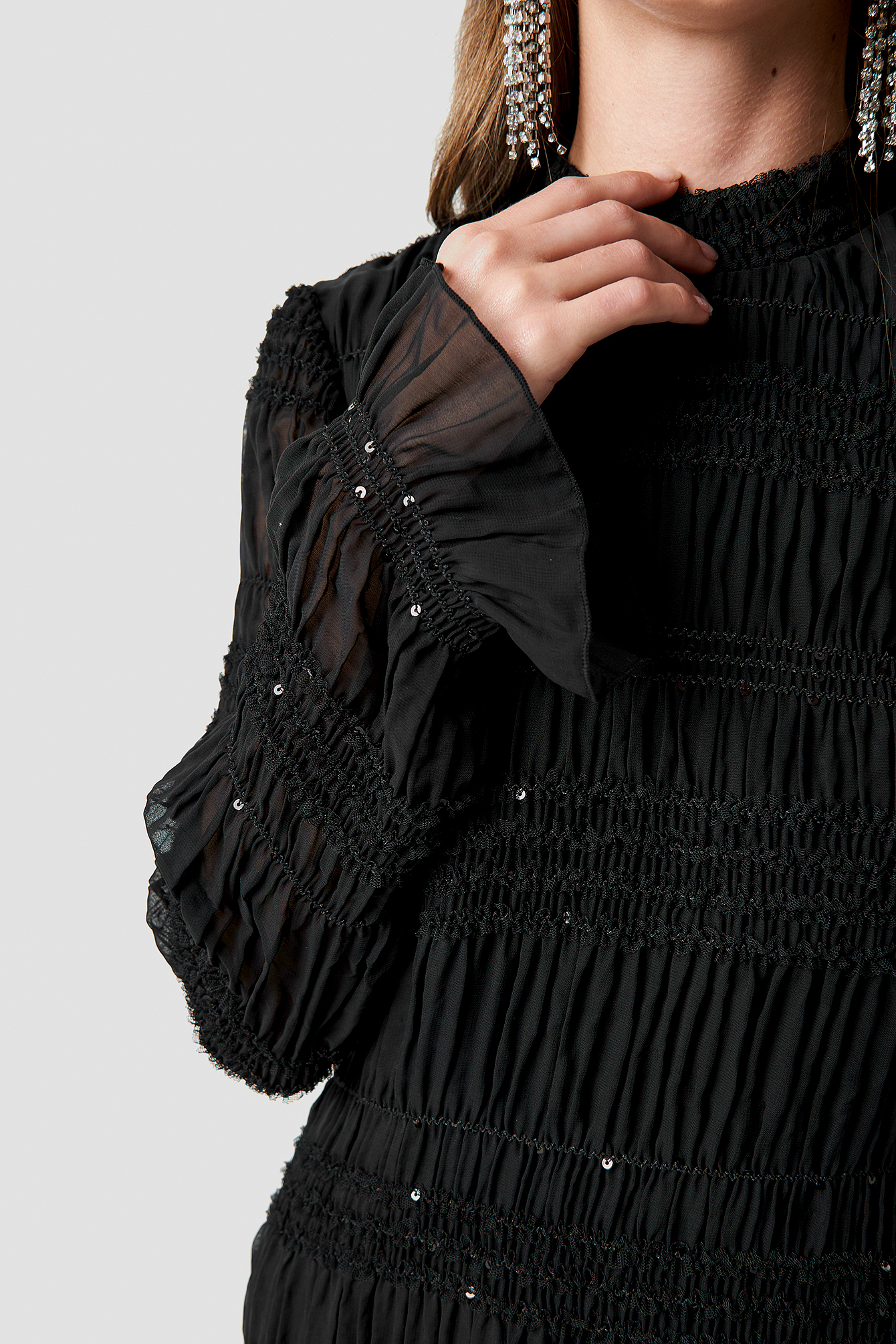 High Neck Sequins Detail Dress NA-KDLOUNGE.DE